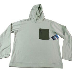 Columbia Men's Green Hoodie Pullover XL Fleece Outdoorwear Sweatshirt Omni-Wick